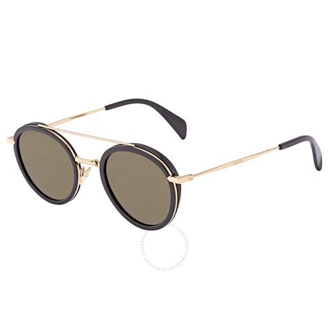 celine cl 41424|Celine Miia Brown Round Unisex Sunglasses CL41424 0ANW70 .